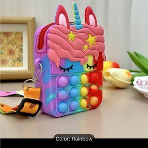Rainbow Silicone NWT Unicorn Pop It Purse